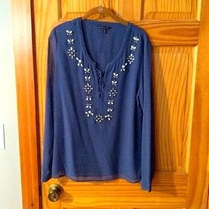 Victoria's secret beaded periwinkle blue blouse